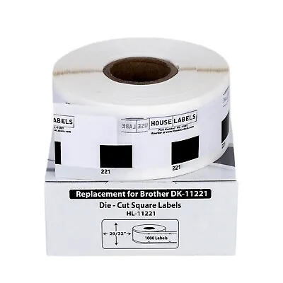 $8.99 • Buy Non-OEM Fits BROTHER DK-1221 Square Labels (29/32  X 29/32 ) - (1) Roll Of 1000
