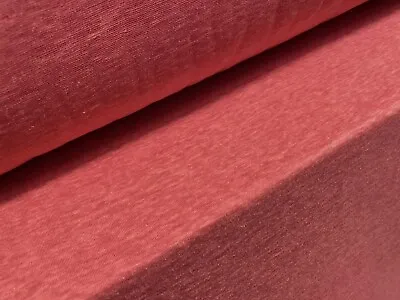 £3.99 • Buy Linen Blend Melange Slub Single Jersey Fabric, Per Metre - Coral