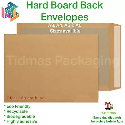 Do Not Bend Envelopes Hard Back Brown A3 /a4 /a5 /a6 Please Do Not Bend • £0.99