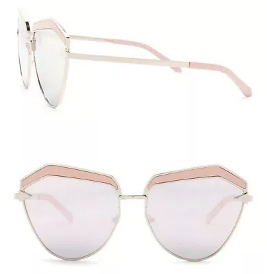Karen Walker Jacinto 1701549 61mm Oversized Sunglasses Rose Gold / Pink / Mirror • $29.99