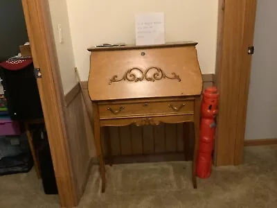 Tiger Oak Secretary Desk From Early 1900’s. 42 Inches High 29 Inches Wide And • $600