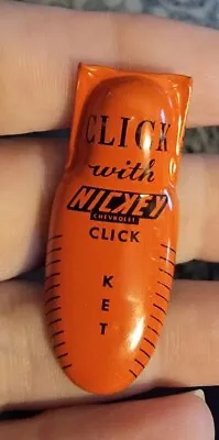 Vintage 1960s Nickey Chevrolet Tin Dealership Advertising Clicker Toy • $45