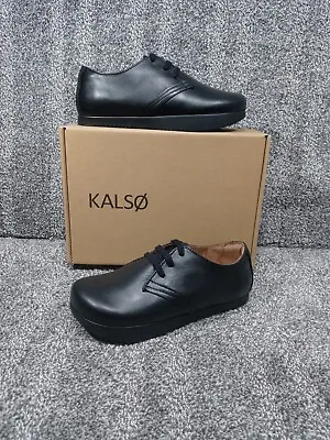 👞 New Kalso Earth Shoes Faroe Lokah Womens Sz 10 / 41.5 Black Glove Leather Vtg • $186.99