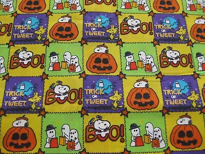 Peanuts Snoopy Halloween Trick Or Tweet Cotton Fabric - 27 Inches • $14.99