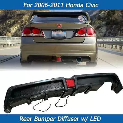 Rear Bumper Diffuser Lip Mu-gen RR Style ABS Fits For 2006-2011 Honda Civic 4dr • $139.99