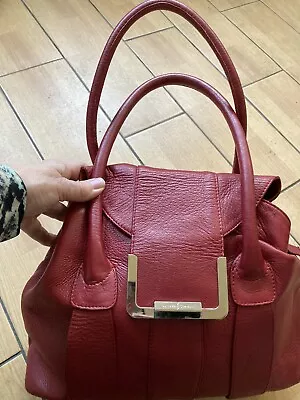 Beautiful Roomy Red Leather Jasper Conran HandBag Bag In VGC • £15.99