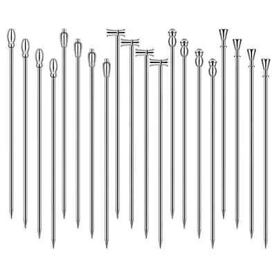 Cocktail Picks Stick 20Pcs Cocktail Toothpicks Stainless Steel Martini Olive ... • $17.29