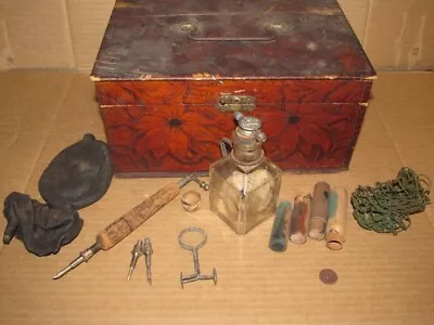 Vintage F.A.C.O. 41 Air Brush Paint Tattoo Kit ?? Glass Bottle Wood Case Germany • $49.99