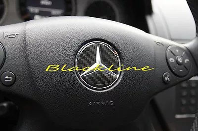 For Mercedes Carbon Steering Wheel Emblem Sticker CLA SLK ML Class 63 45 AMG • $12.99