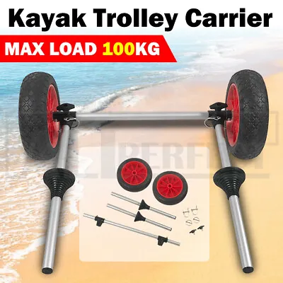 $54.29 • Buy Kayak Trolley Canoe Scalable Aluminium Wheel Cart Boat Carrier Ski Foldable SYD