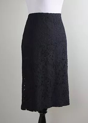 J.JILL NWT $79 Black Paisley Lace Lined Classic Pencil Skirt Size 8 • $24.99