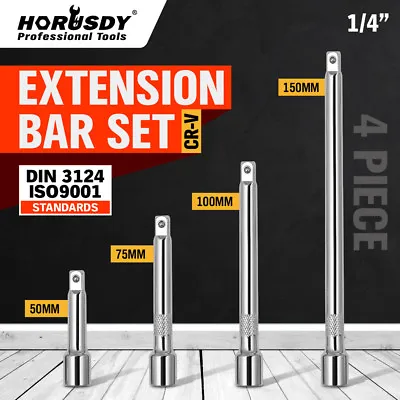 4pc 1/4  LONG Extension Extender Bar Set 2  3  4  6  Drive Ratchet Wrench Socket • $7.99