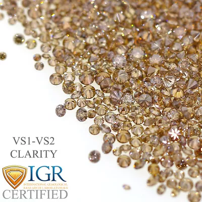 CERTIFIED Round Fancy Champ Color VS 100% Loose Natural Diamond Wholesale Lot • $136.40