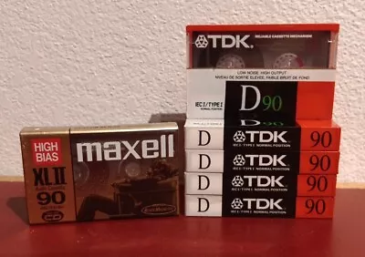 Lot Of 6 Blank Cassettes - 5 TDK D 90 MIN High Output - 1 Maxell XL-II 90 Min  • $14.99