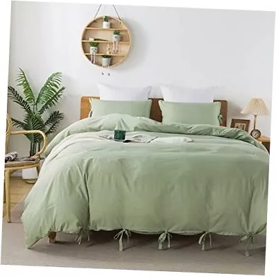 Bowknot Bow Ties Sage Green Duvet Cover Set Soft Queen Bow Tie Sage Green • $21.31