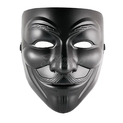 Mens V For Vendetta Masquerade Costume Halloween Guy Fawkes Mask [Black] • $9.95