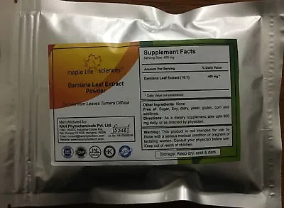 Damiana Leaf Extract 10:1 Powder (Turnera Diffusa) Pure & High Quality Extract • £7.20