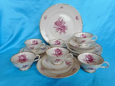 £149.99 • Buy Arabia Finland Tea 6 Trios Cups Plates 19 Pcs Pink Rose Flowers Freidl Kjellberg