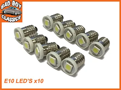 12v E10 LED Screw In Bulbs Dashboard Gauge Clocks X10  • £12.95