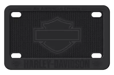 Harley-Davidson Silicone Motorcycle License Plate Frame Bar & Shield - Black • $17.95