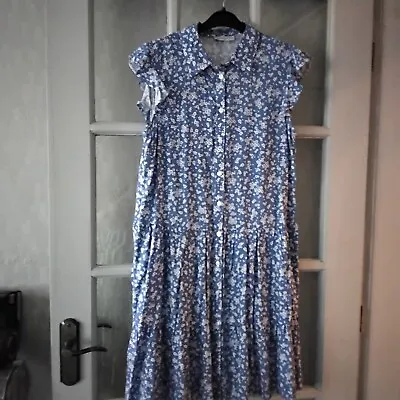 Size 10 Tiered Pale Blue Dress • £4
