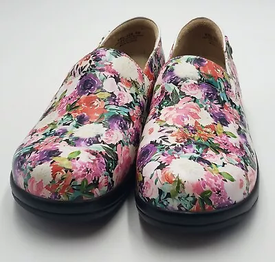 Alegria Kelli Kel-229 Womens Floral Leather Nursing Comfort Clogs Size 9.5/40 • $30