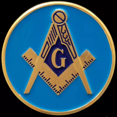 Mason Masonic Auto Emblem- Round- Blue- New! • $6.88