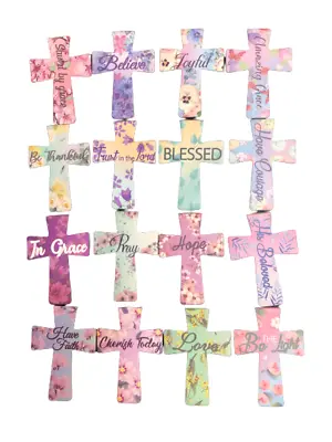 Set Of 16 Floral Magnetic Motivational Bookmarks Religious Christian Cross • $8.60