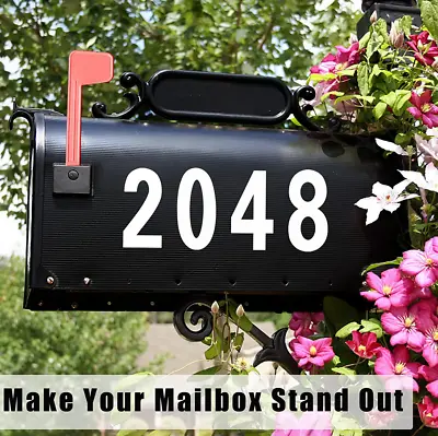 SET OF 2 Custom Mailbox Numbers Vinyl Decals / Stickers - Choose Size & Color • $3.75