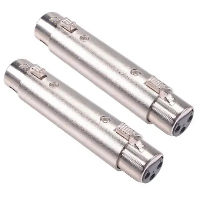 2 X XLR Female To Female Socket Adapter Coupler Audio Connector 3 Pole • £4.49