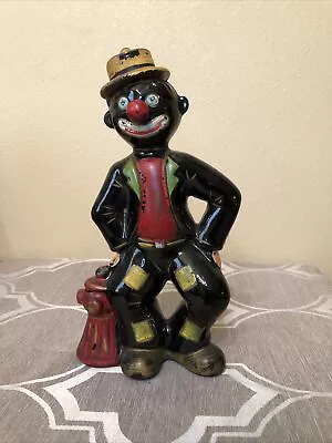 Vintage Black Hobo Clown Decanter With Hat Cork Hat 9” • $21.50