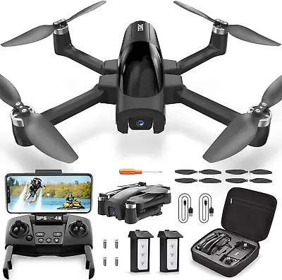 GPS Drone With 4K Camera For Adults TSRC A6 Foldable RC Quadcopter 46 Mins Fly • $99.75