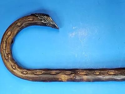 $135.95 • Buy Vintage Cane Walking Stick Crook Handle Nose Cap Blackthorn