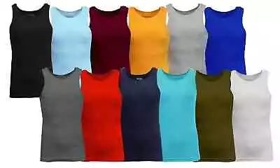 Men's Heavyweight Combed Cotton Ribbed Tank Top TAGLESS (S-2X) NWT FREE SHIPPING • $8.95