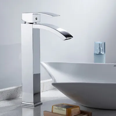 £27.79 • Buy Waterfall Bathroom Taps Tall Basin Mixer Taps Chrome  Countertop Tap Brass Mono