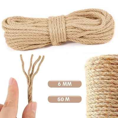 50M Cat Scratching Sisal Rope Cat Scratcher Natural Jute Rope For Scratch Posts • £0.01