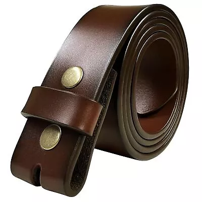 Replacement Belt Strap Genuine Leather Plain Casual Belt Strap With Snaps • $19.95
