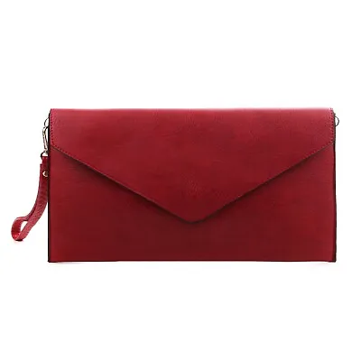 £10.95 • Buy Womens Large Envelope Clutch Evening Bag Oversize Wedding Prom With Long Strap