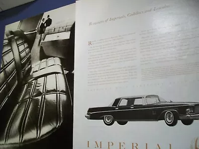 1963 Chrysler Crown Imperial Large-mag 2-page Car Ad - Great Seat Detail • $8.95