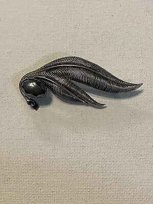 Vintage Sterling Silver Hematite Signed DANECRAFT Brooch / Pin #549 • $19