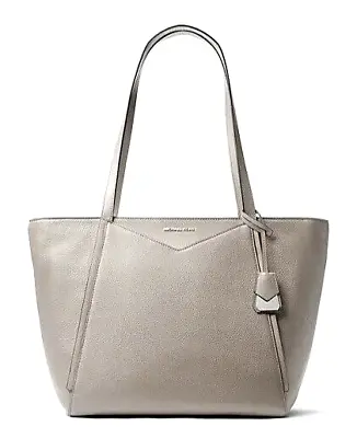 MICHAEL KORS Whitney Large Leather Tote Shoulder Bag Pearl Grey See Photos • $27.60