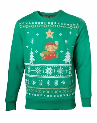 $26.87 • Buy Nintendo Super Mario Luigi  Holiday Christmas Sweatshirt Sweater Kids L