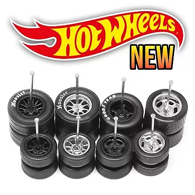 1/64 Scale 5/10 SPOKE SKINNY FAT V3 DRAG Real Rider Wheels Rims Tire Set 4 Hot • $4.99