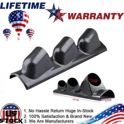 52mm 3 Hole A Pillar Dash Panel Trim Mount Carbon Fiber Triple Gauge Pod Holde • $18.59