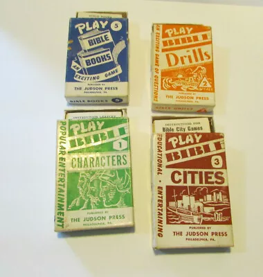 Lot Of 4 Vintage Play Bible Card Games Judson Press ABC Characters Books Cities  • $24.99