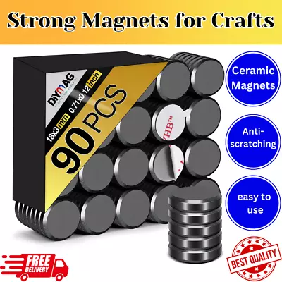 90Pcs Strong Magnets For Crafts With Adhesive BackingCeramic Magnet Small Round • $10.92