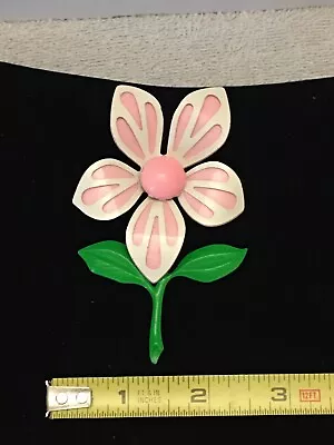 Vintage Flower Brooch Large Metal Painted/Enamel Unmarked • $19.98