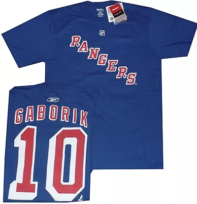 New York Rangers Marian Gaborik Reebok Net Royal Blue Shirt Closeout New Tags • $11.35