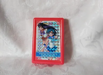 VINTAGE Sailor Moon Super S ꧁☿▶ Sailor Mercury ◀☿꧂ Mars Card Case Holder Foil • $25