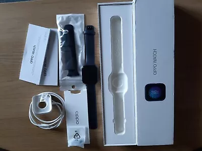 OPPO Watch 41mm Aluminium Case In Black Rubber Band In Black Smartwatch... • £49